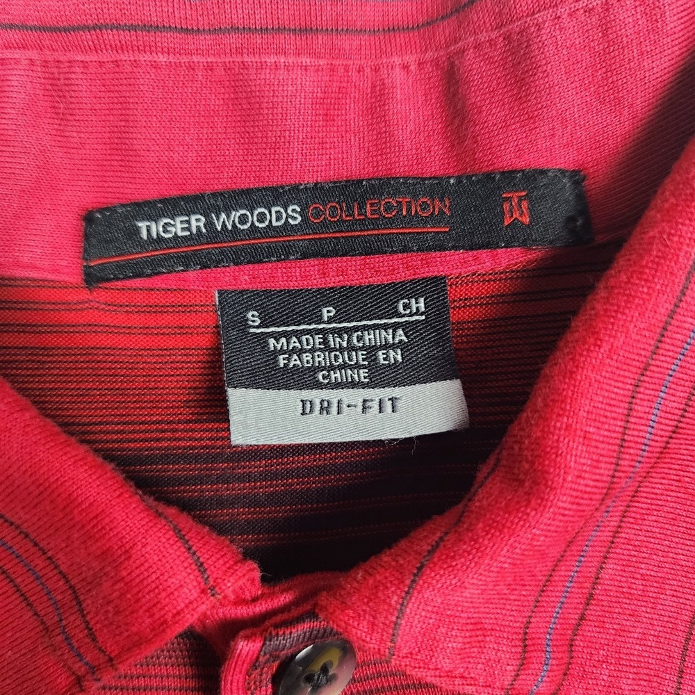 Nike Tiger Woods Collection Golf Polo Shirt Mens Small Red Dri Fit Performance - Picture 4 of 9
